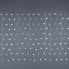 Lichtervorhang 10 x h 1 m, 1000 LEDs kaltweiß, weißes Kabel
