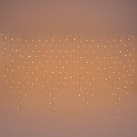 2 x h 1.2m Warm White Connect+ Icicle Lights, 220 LEDs, transparent cable, connectable