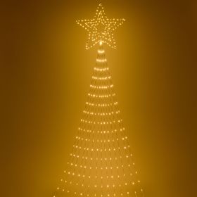 Magic Árbol Estrella Fugaz, h 5 m, 830 Gotas de luz led blanco cálido, cable transparente