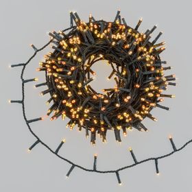 24,5 m 600 Multi Warm White led string Lights, Green Cable