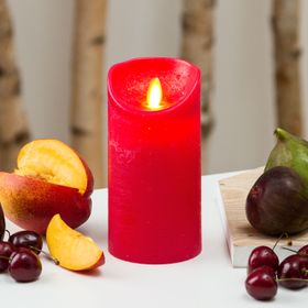 Rote LED-Wachskerze (15 cm)