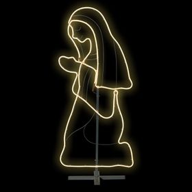 Lampe Crèche, Vierge Marie en tube lumineux effet néon, 115 cm, 528 led blanc chaud