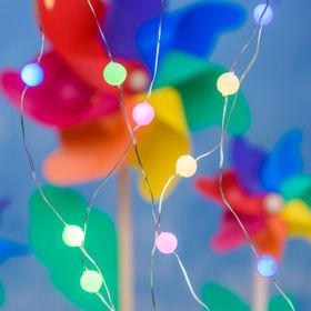 Guirnalda decorada 100 mini esferas Gummy, micro led multicolor