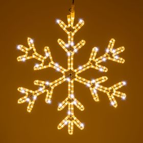 Schneekristall aus Lichtschlauch, 68 x 68 cm, 253 LEDs, kalt- und warmweiß