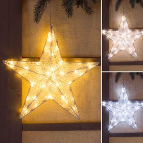 Estrella blanca 3D Ø 35 cm, Dual Color led blanco cálido y frío
