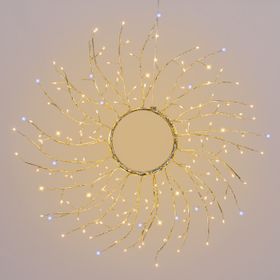 Champagne Wreath of Linden branches, Ø 45 cm, 160 warm white and cold white microLEDs, indoor