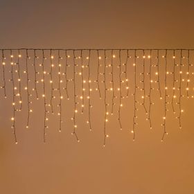 3.5 x h 0.85 m, 432 warm white LEDs Icicle Lights, black cable, extendable