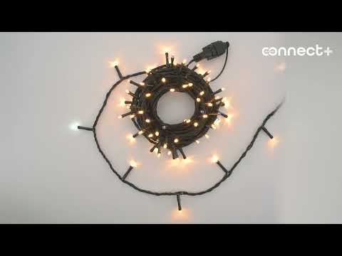 Connect+ String Light 8 m, 80 Warm White and Cool White LEDs, Green Cable, Extendable 2