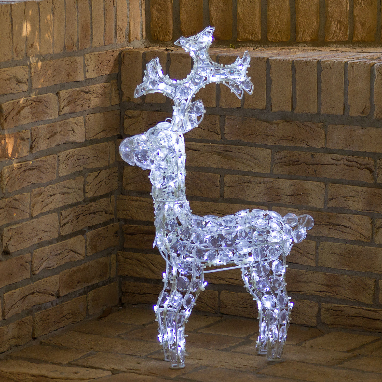 Reno Led blanco con cristales h. 70cm 4 Reno Led blanco con cristales h. 70cm 4
