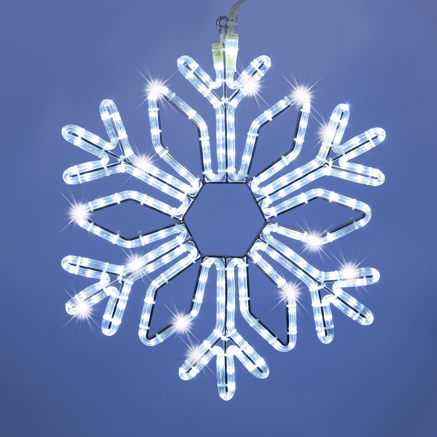Copo de nieve de manguera luminosa, 52 x h 60 cm, 244 led blanco frío Copo de nieve de manguera luminosa, 52 x h 60 cm, 244 led blanco frío