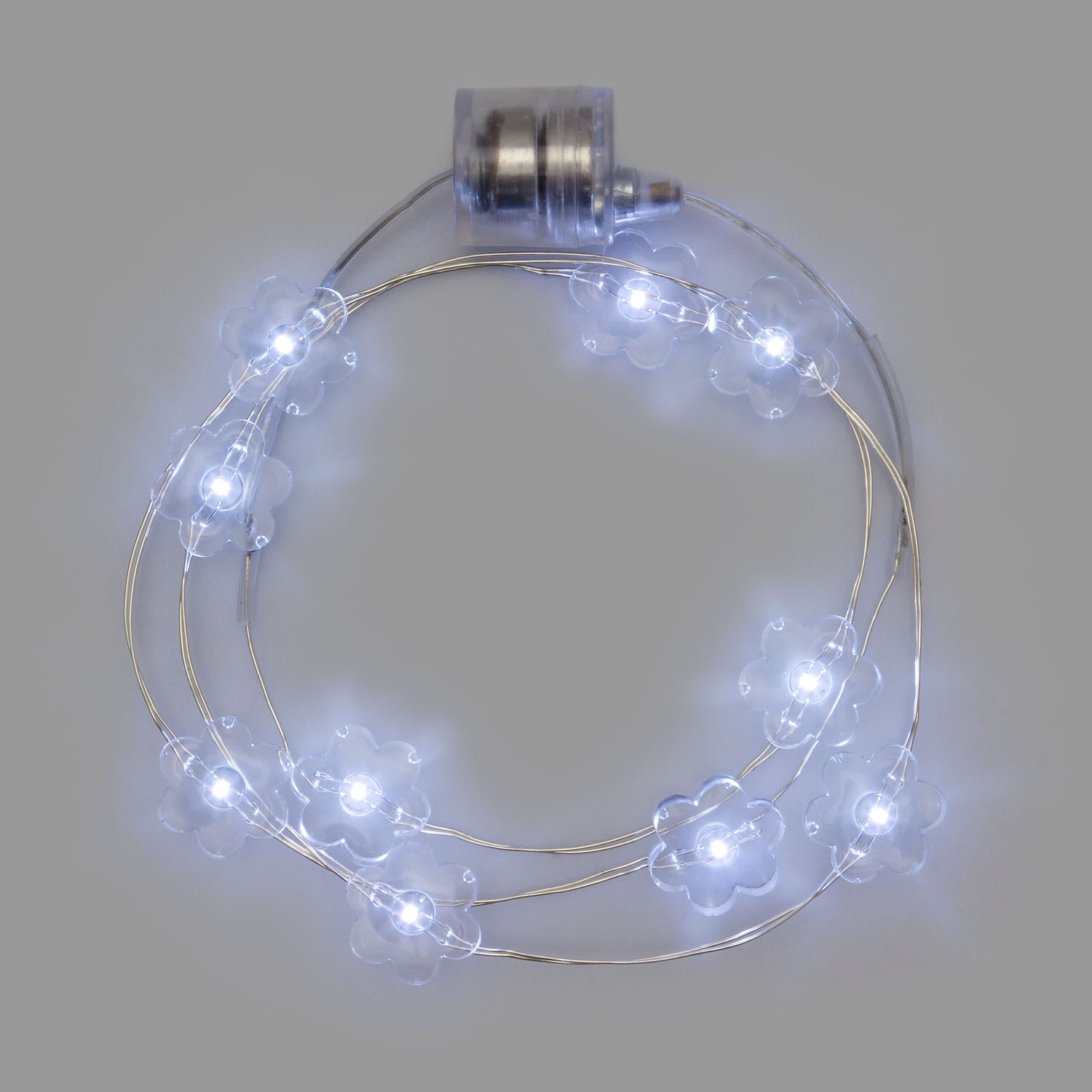 Collana Brilly 10 fiori led bianco freddo 1 Collana Brilly 10 fiori led bianco freddo 1