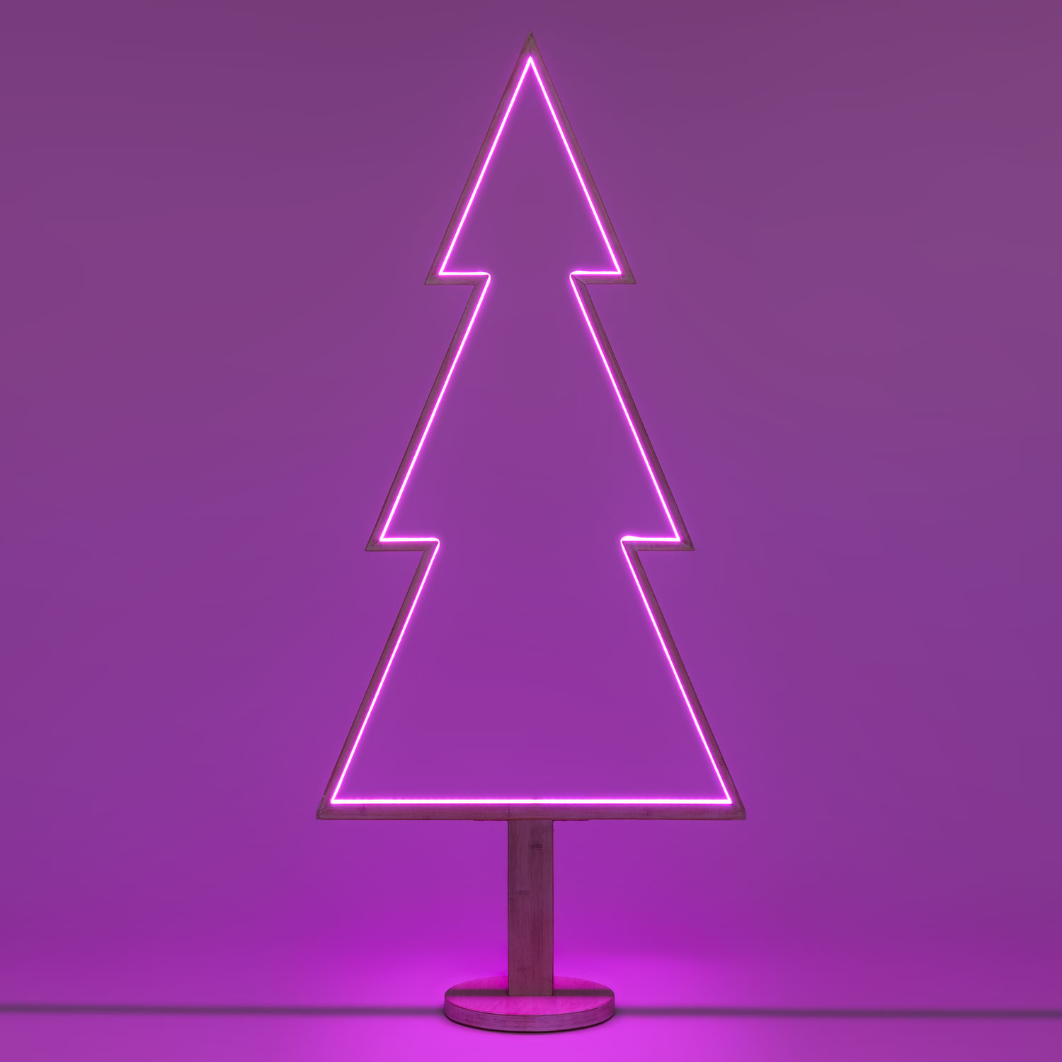 LED-Tannenbaum aus weißem Naturholz auf Fuß, 170 cm, RGB und warmweiß, Innenbereich 23 LED-Tannenbaum aus weißem Naturholz auf Fuß, 170 cm, RGB und warmweiß, Innenbereich 23
