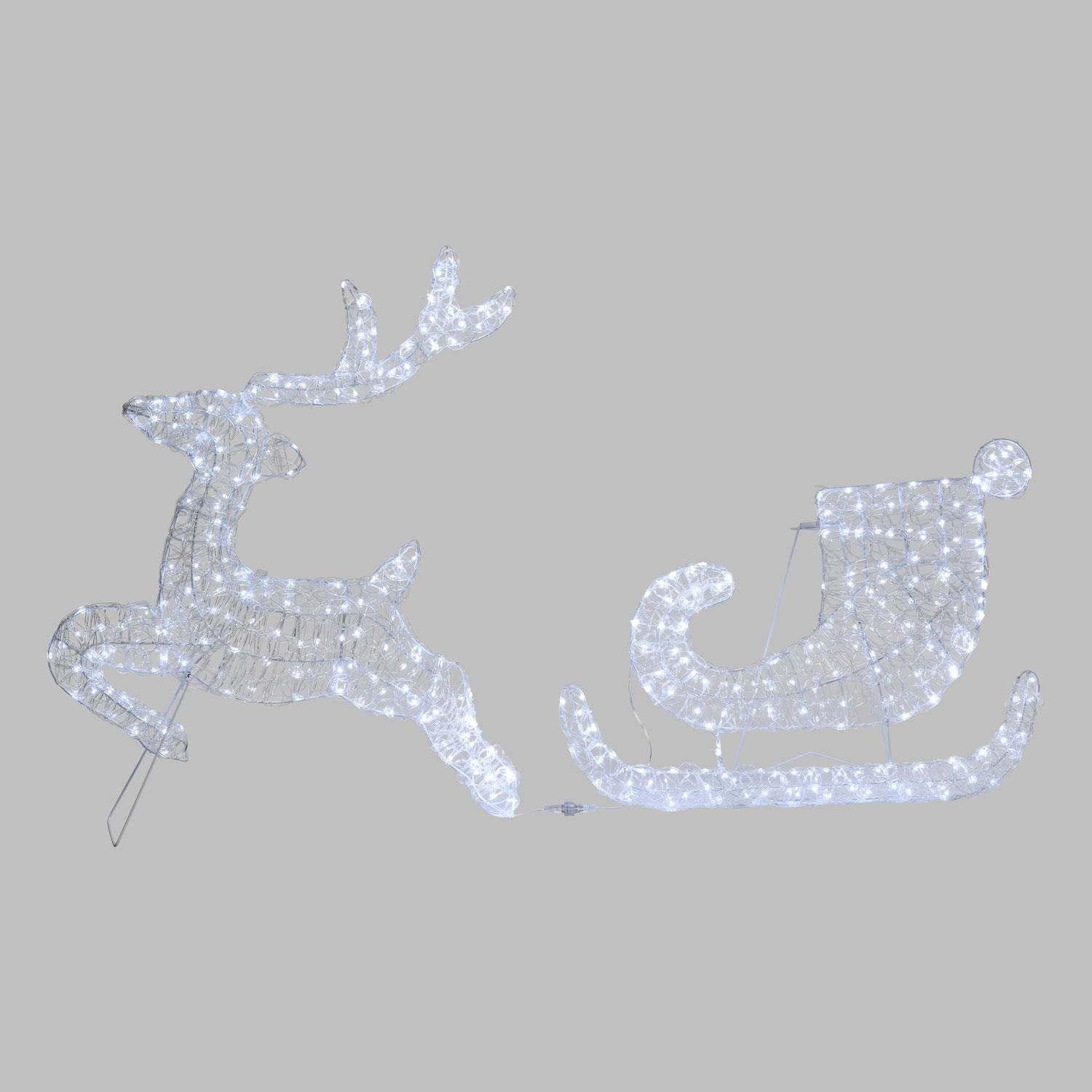 Renne avec Traîneau 2D, h. 80 cm, gouttes led blanc froid 9 Renne avec Traîneau 2D, h. 80 cm, gouttes led blanc froid 9