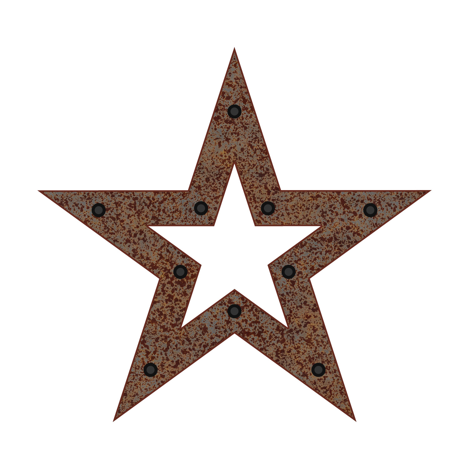 60 cm Brown Metal Star with 10 E14 Lamp Holders 6 60 cm Brown Metal Star with 10 E14 Lamp Holders 6