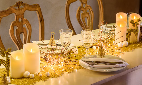 Lumières pour la table de Noël