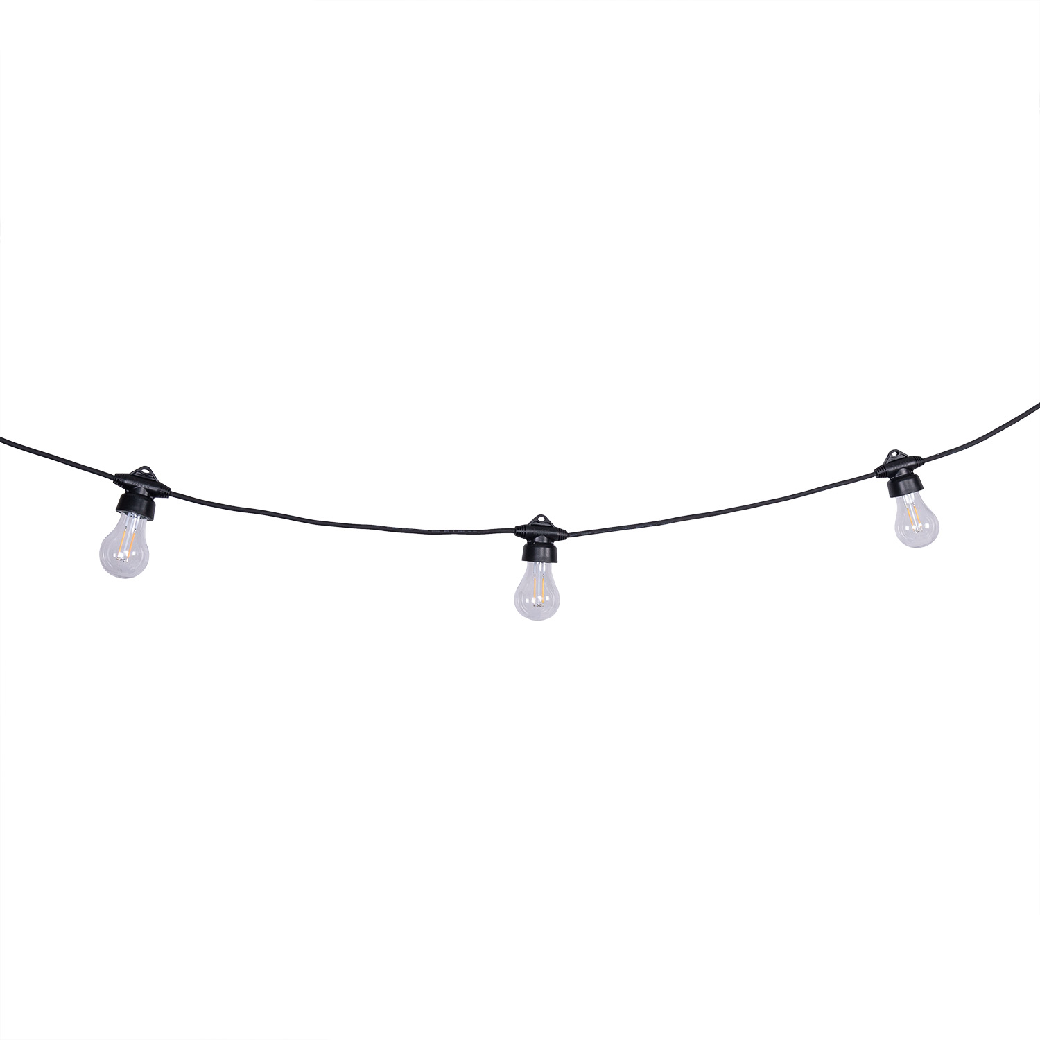 Catena 10 m, 20 lampadine Ø 60 mm, filament led bianco caldo, prolungabile, IP67 5