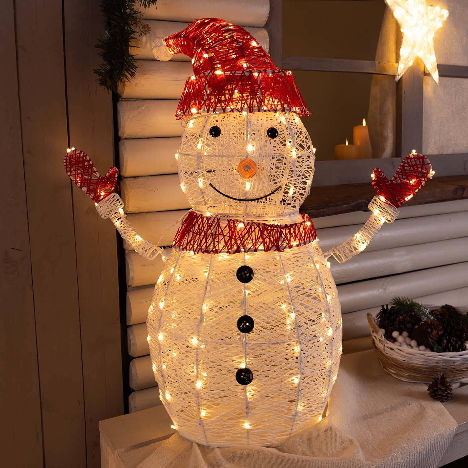 3D-Schneemann White & Color, H. 100 cm, 275 Dual Color LEDs in Warmweiß und Kaltweiß 7 3D-Schneemann White & Color, H. 100 cm, 275 Dual Color LEDs in Warmweiß und Kaltweiß 7