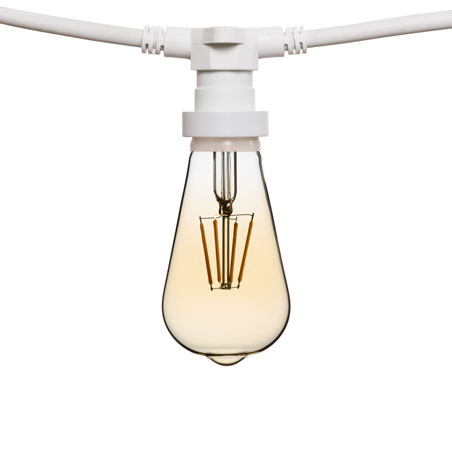 Catena 5 m, 8 lampadine led Edison Ø 64 mm di 4 Watt, cavo bianco, prolungabile 2 Catena 5 m, 8 lampadine led Edison Ø 64 mm di 4 Watt, cavo bianco, prolungabile 2