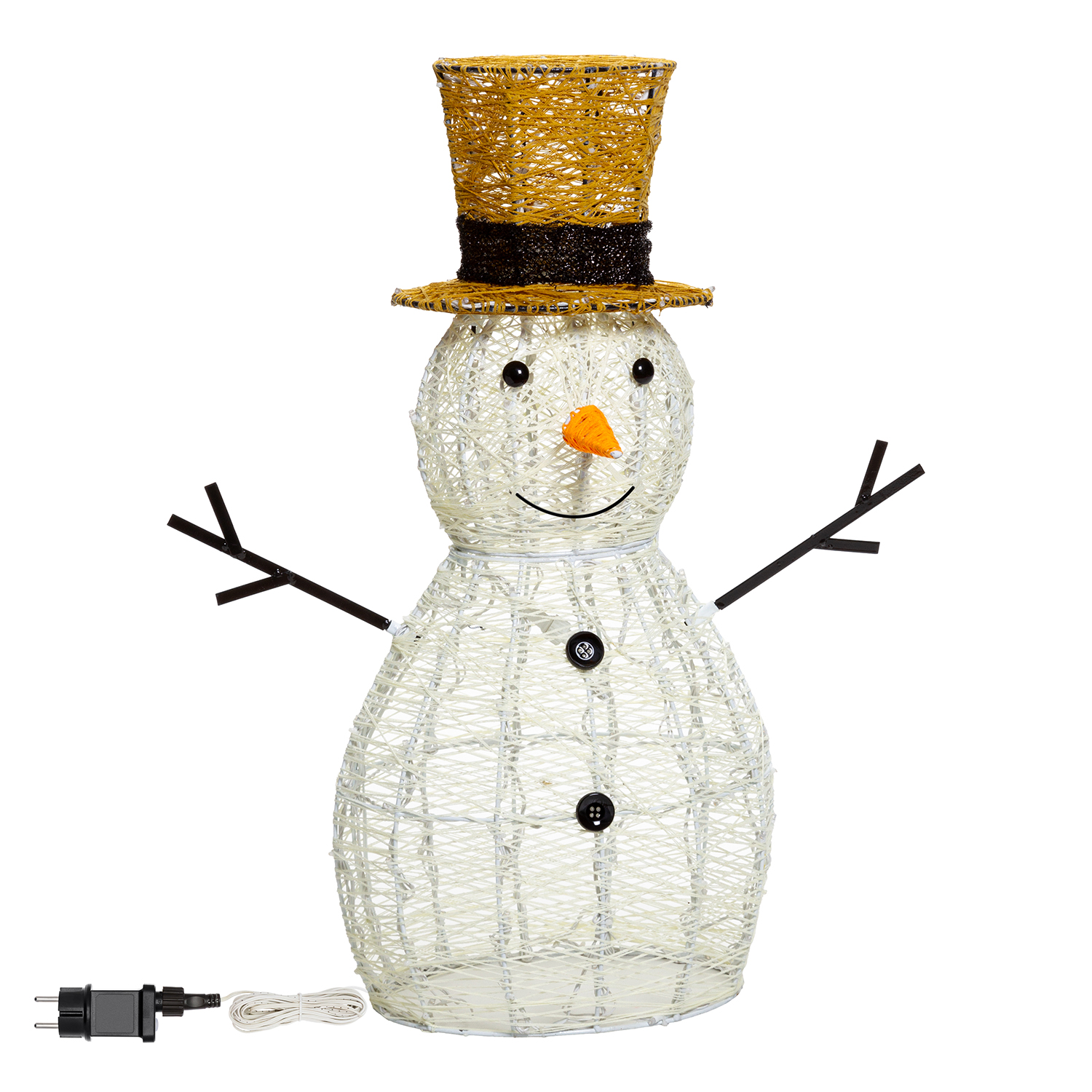 Pupazzo di Neve 3D Light Cream & Brown, h 70 cm, 160 Dual LED bianco extra caldo e bianco freddo 2