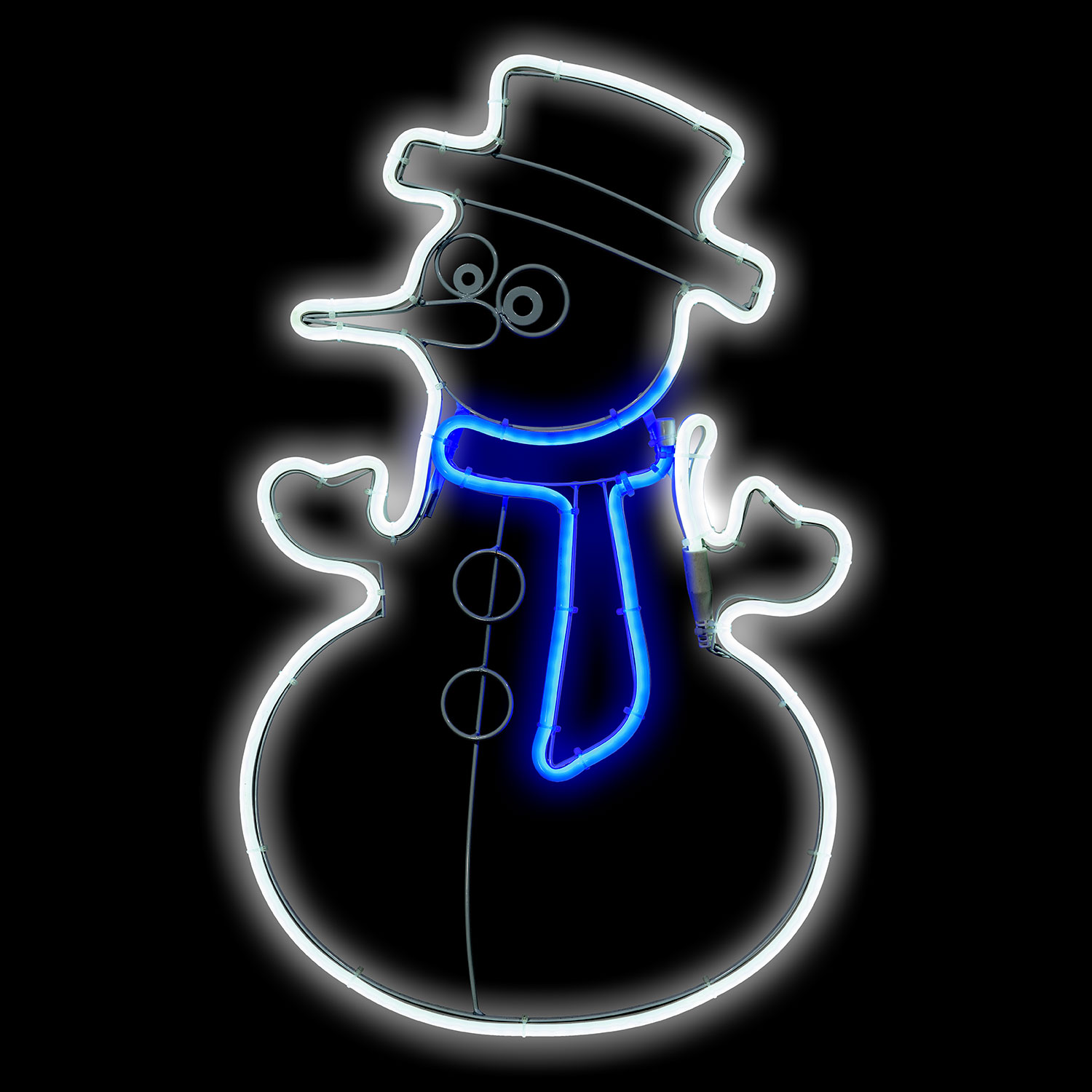 Pupazzo di Neve Blu in tubo effetto neon led 5 Pupazzo di Neve Blu in tubo effetto neon led 5