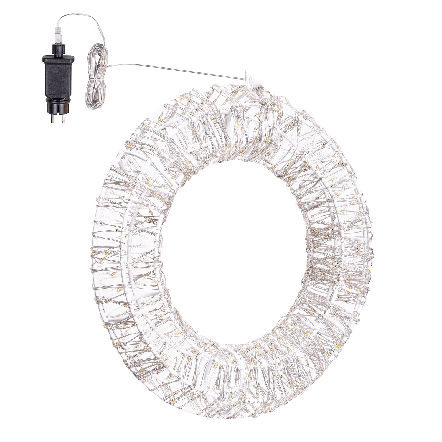 Corona Bianca 3D Ø 35 cm, microled bianco caldo e RGB, uso interno 3