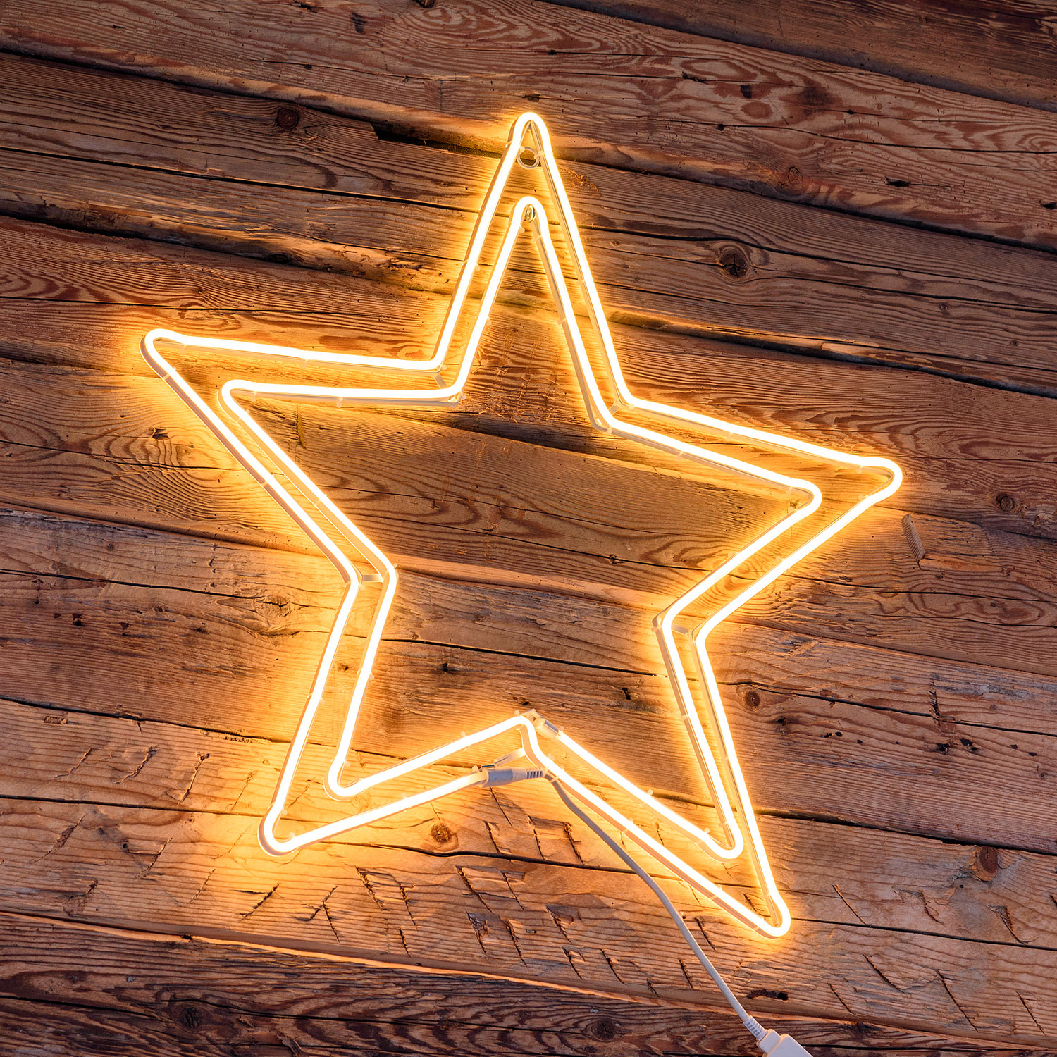 Stella effetto neon doppio profilo Ø 75 cm, led bianco caldo Stella effetto neon doppio profilo Ø 75 cm, led bianco caldo