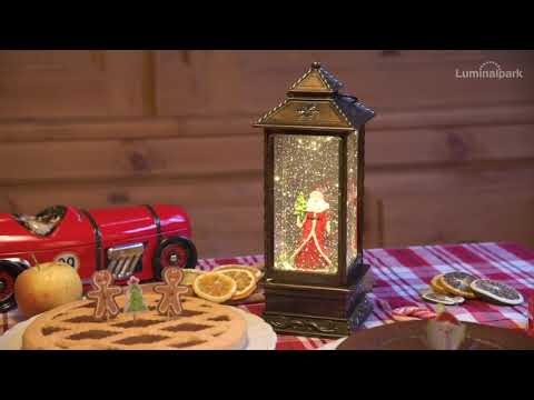 Eckige LED Weihnachtslaterne mit Wasser gefüllt 2 Eckige LED Weihnachtslaterne mit Wasser gefüllt 2