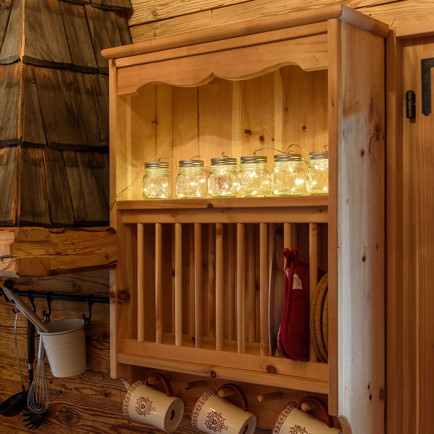 Catena luminosa di vasetti in vetro, microled bianco caldo 4 Catena luminosa di vasetti in vetro, microled bianco caldo 4