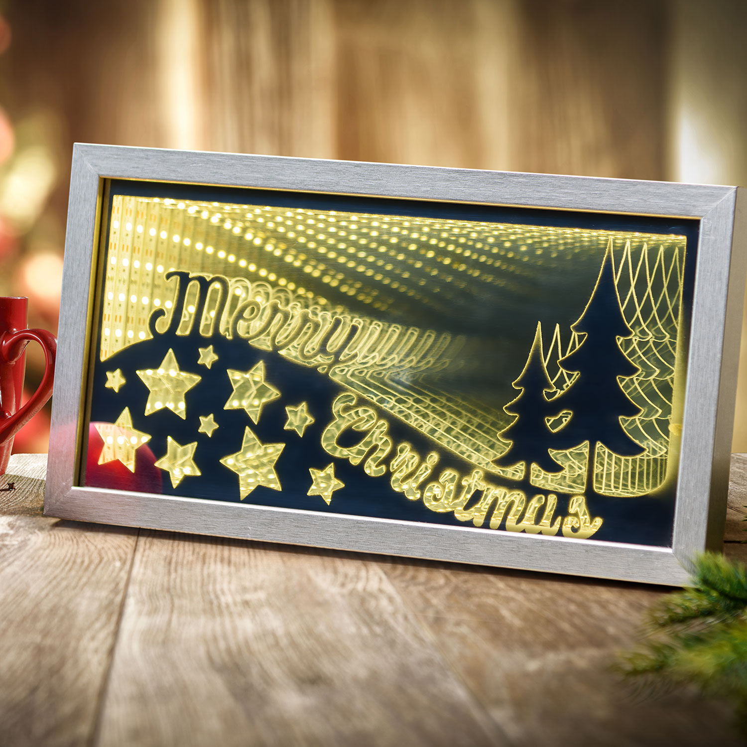 Cadre lumineux Merry Christmas, led blanc chaud 2 Cadre lumineux Merry Christmas, led blanc chaud 2
