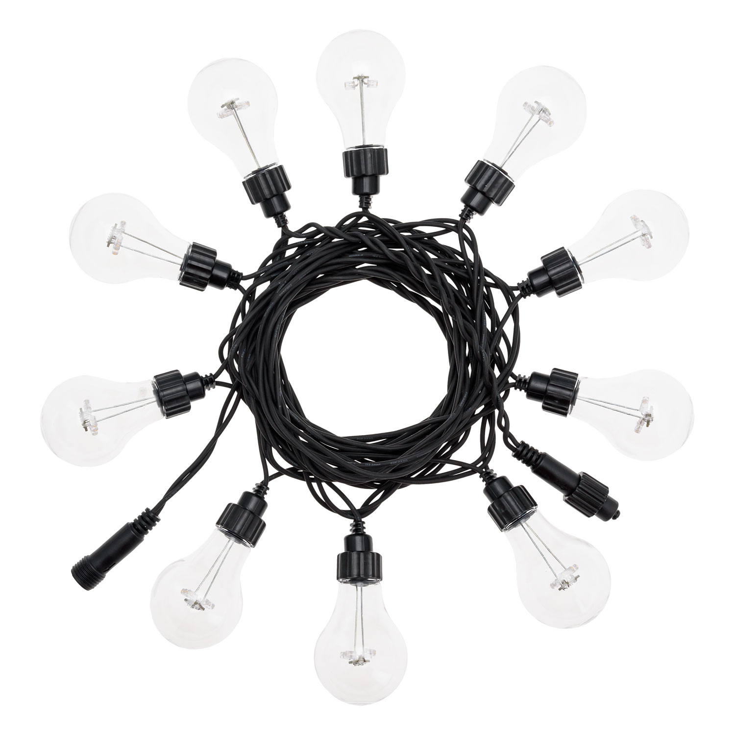 Catena 10 m, 20 lampadine Ø 60 mm, led bianco caldo, prolungabile 5 Catena 10 m, 20 lampadine Ø 60 mm, led bianco caldo, prolungabile 5