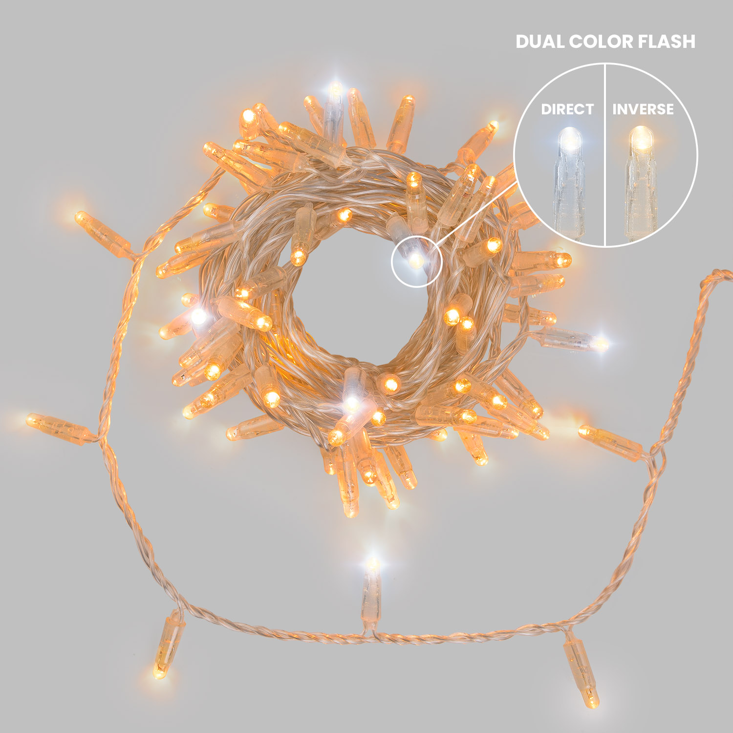 Guirlande Connect ProLine 36V, 8 m, 80 maxiled blanc chaud, câble transparent