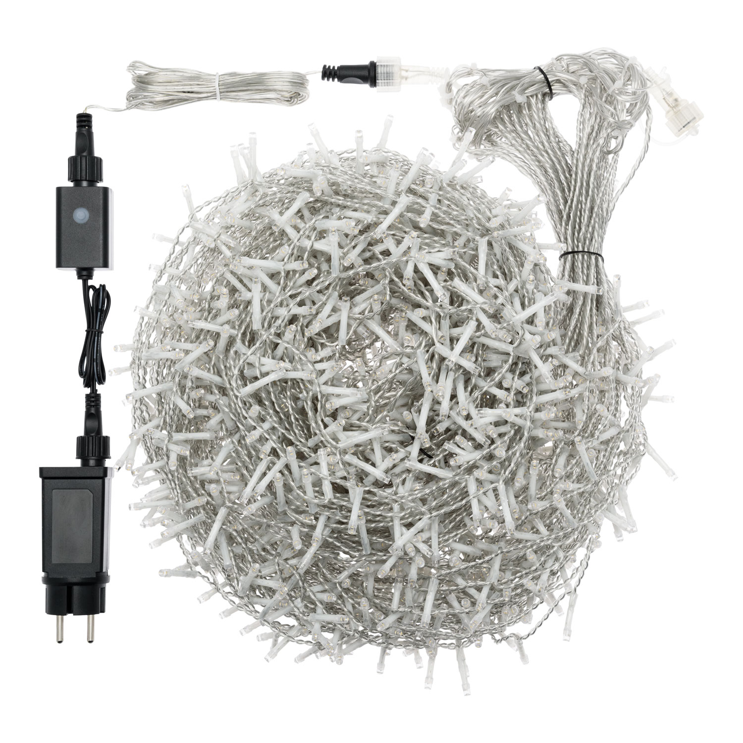 Cortina irregular 2 x h 2,3 m, 1680 led blanco cálido, cable transparente, prolongable 3 Cortina irregular 2 x h 2,3 m, 1680 led blanco cálido, cable transparente, prolongable 3