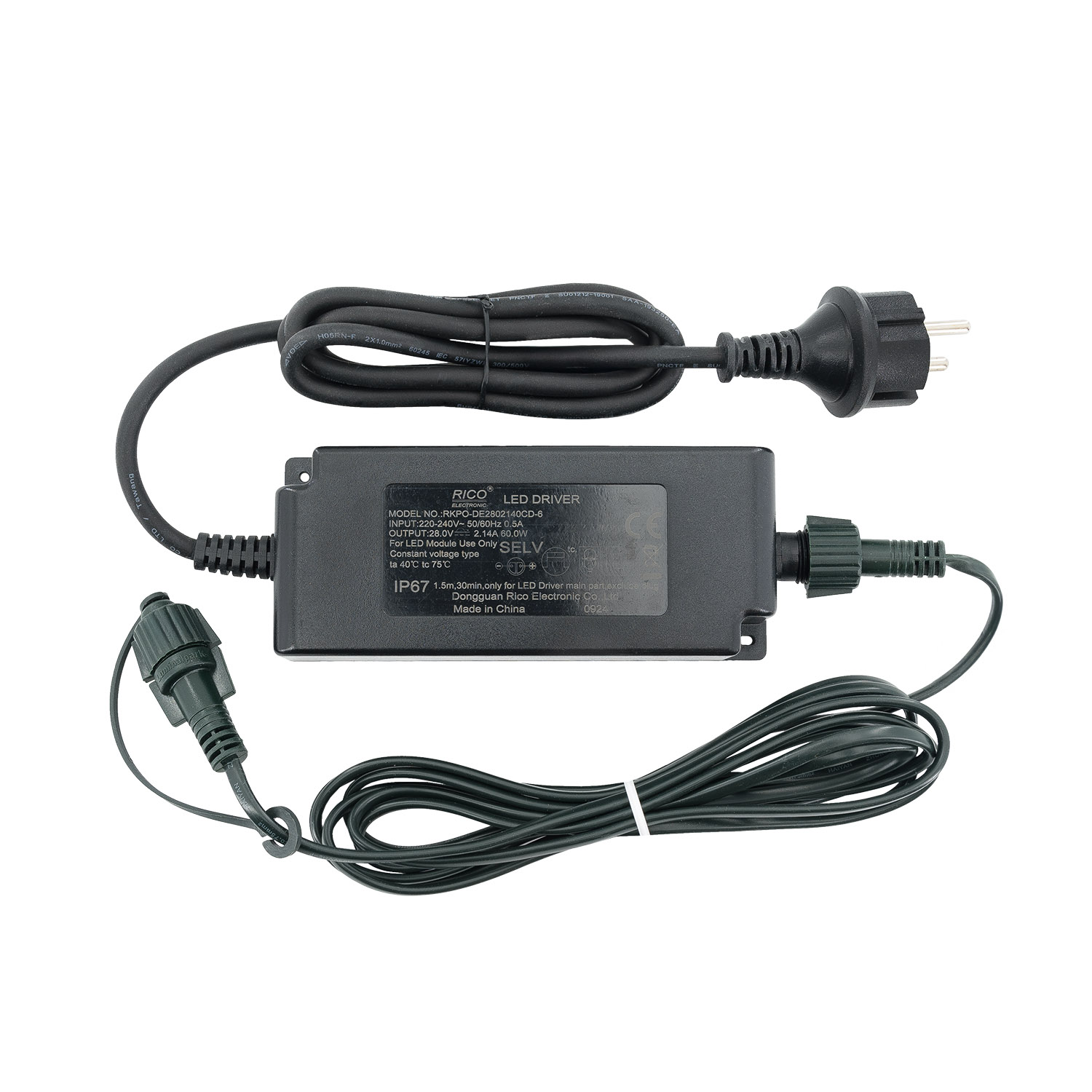 Trasformatore Connect+ fino a 4000 led, 60 Watt, cavo verde