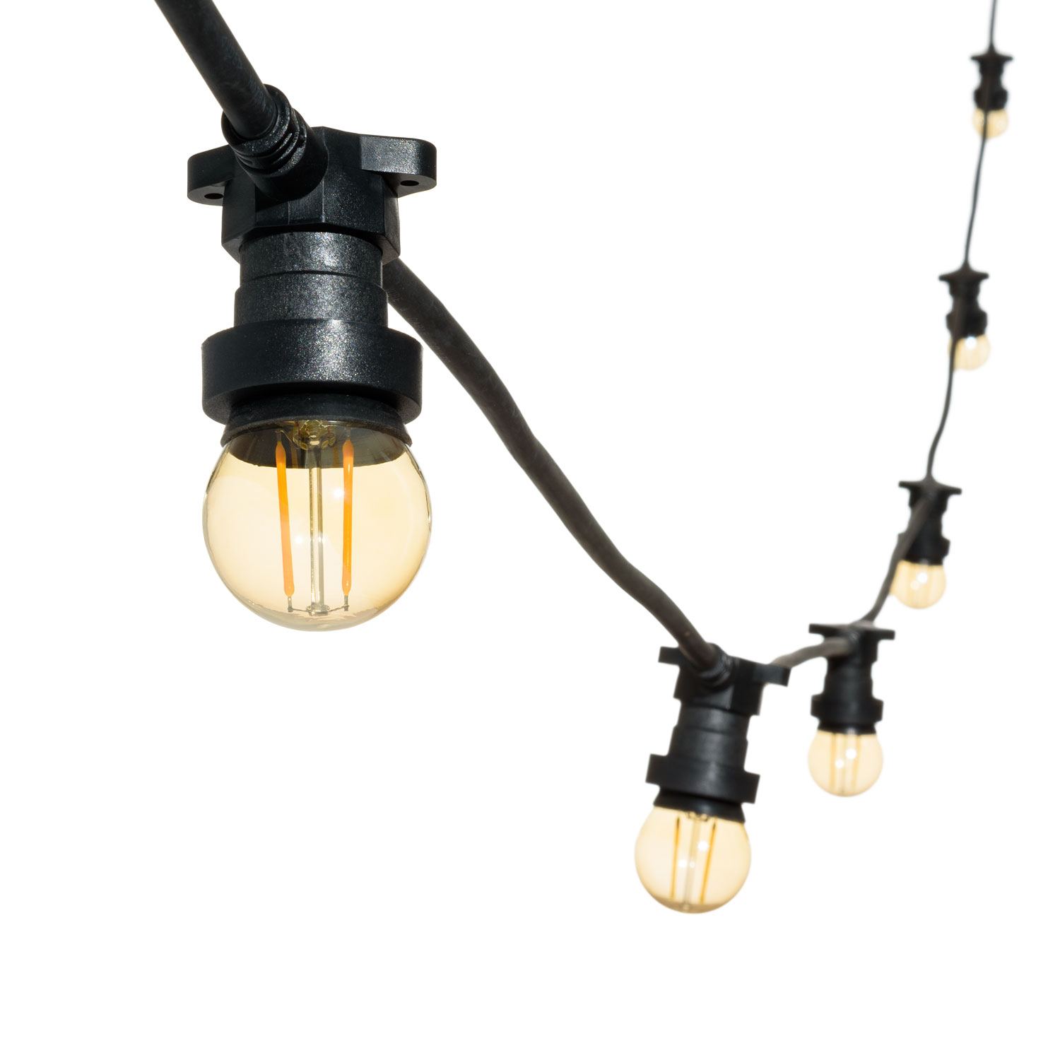 Guirnalda 5m con 16 bombillas led de 2W globo Ø 45mm Guirnalda 5m con 16 bombillas led de 2W globo Ø 45mm