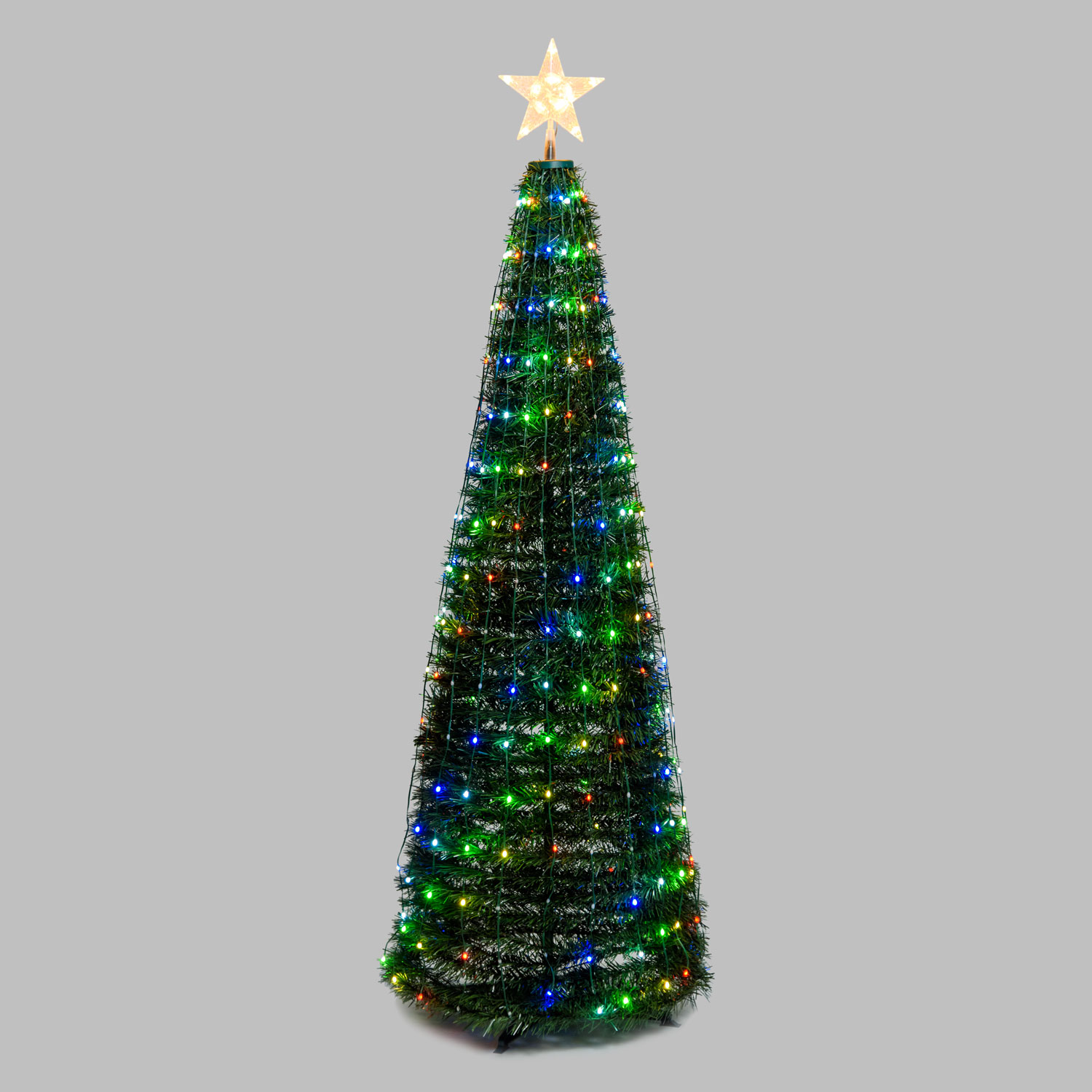 h. 210 cm, 380 Color Changing RGB Pixel LEDs, Green Cone Christmas Tree h. 210 cm, 380 Color Changing RGB Pixel LEDs, Green Cone Christmas Tree