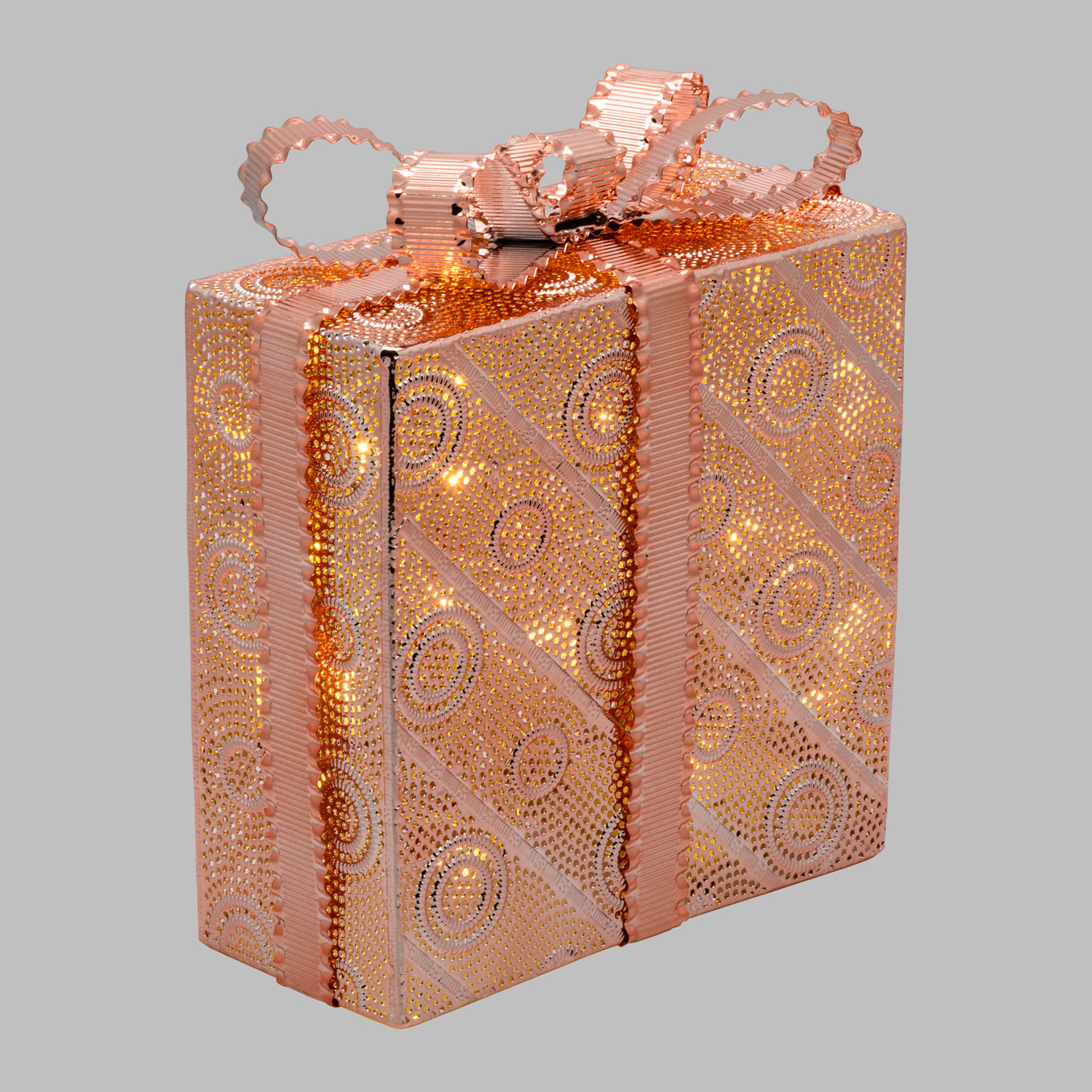 Paquet Cadeau couleur cuivre, 28 led blanc chaud 4 Paquet Cadeau couleur cuivre, 28 led blanc chaud 4