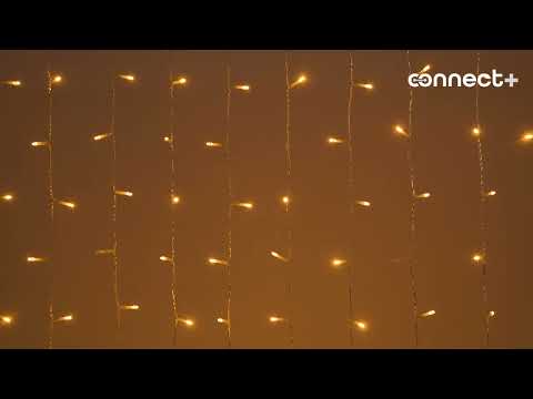 Connect+ Curtain Light 1 x h 2.5 m, 250 Warm White and Cool White LEDs, Transparent Cable, Extendable 2