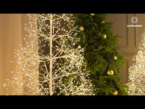 Weißer Baum RICCO, H 1,8 m, 2100 warmweiße Micro-LEDs, Innenbereich 2