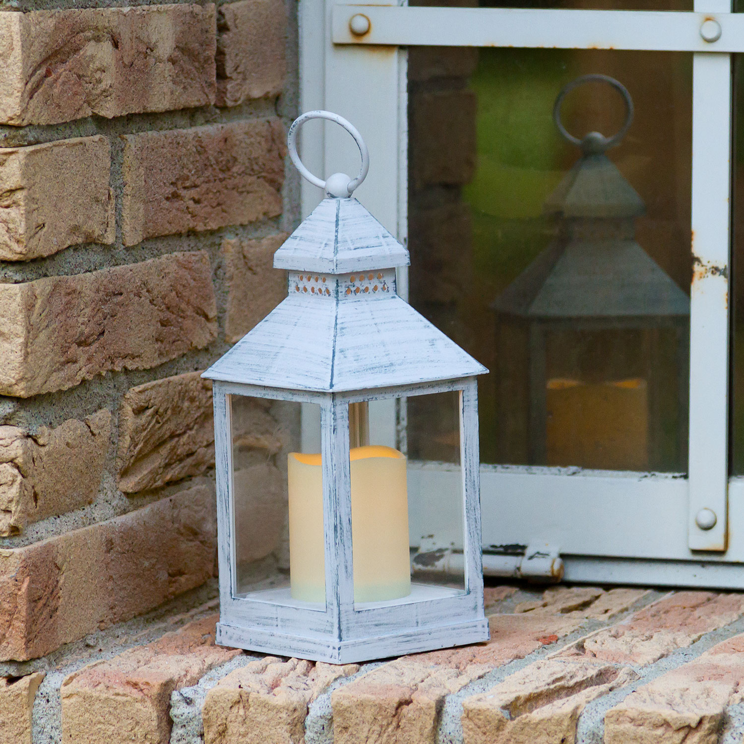 Farol Vintage con vela Led h. 24 cm 19 Farol Vintage con vela Led h. 24 cm 19