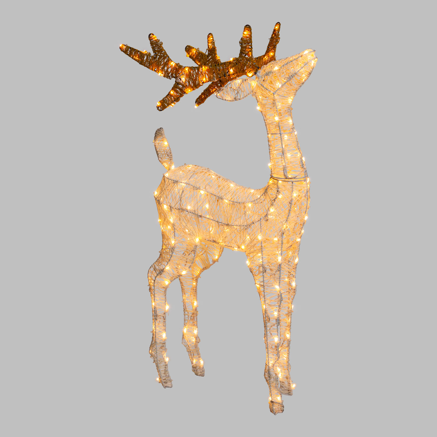 3D Light Cream & Brown Rentier h 95 cm, LEDs Extra Warmweiß 3 3D Light Cream & Brown Rentier h 95 cm, LEDs Extra Warmweiß 3