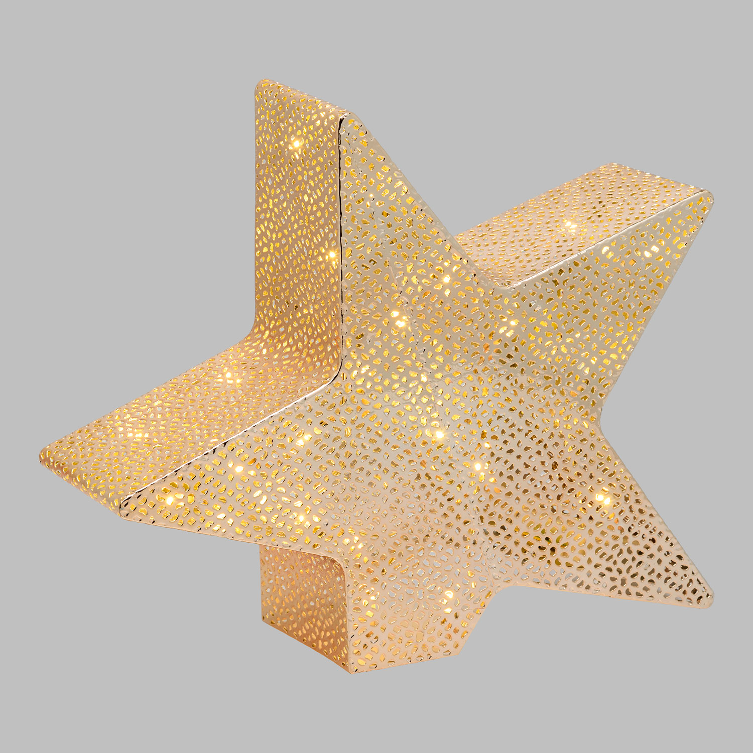 Stella inclinata color champagne Ø 33 cm, led bianco caldo 2 Stella inclinata color champagne Ø 33 cm, led bianco caldo 2