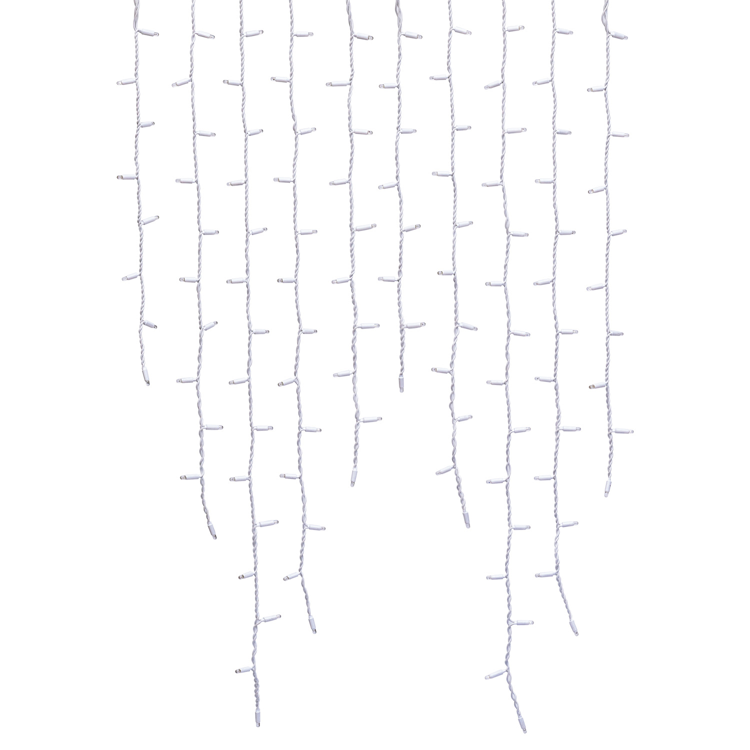 Stalactite 3 x h 1,5 m, 342 maxiled blanc chaud et blanc froid, câble blanc, prolongeable, IP67 5