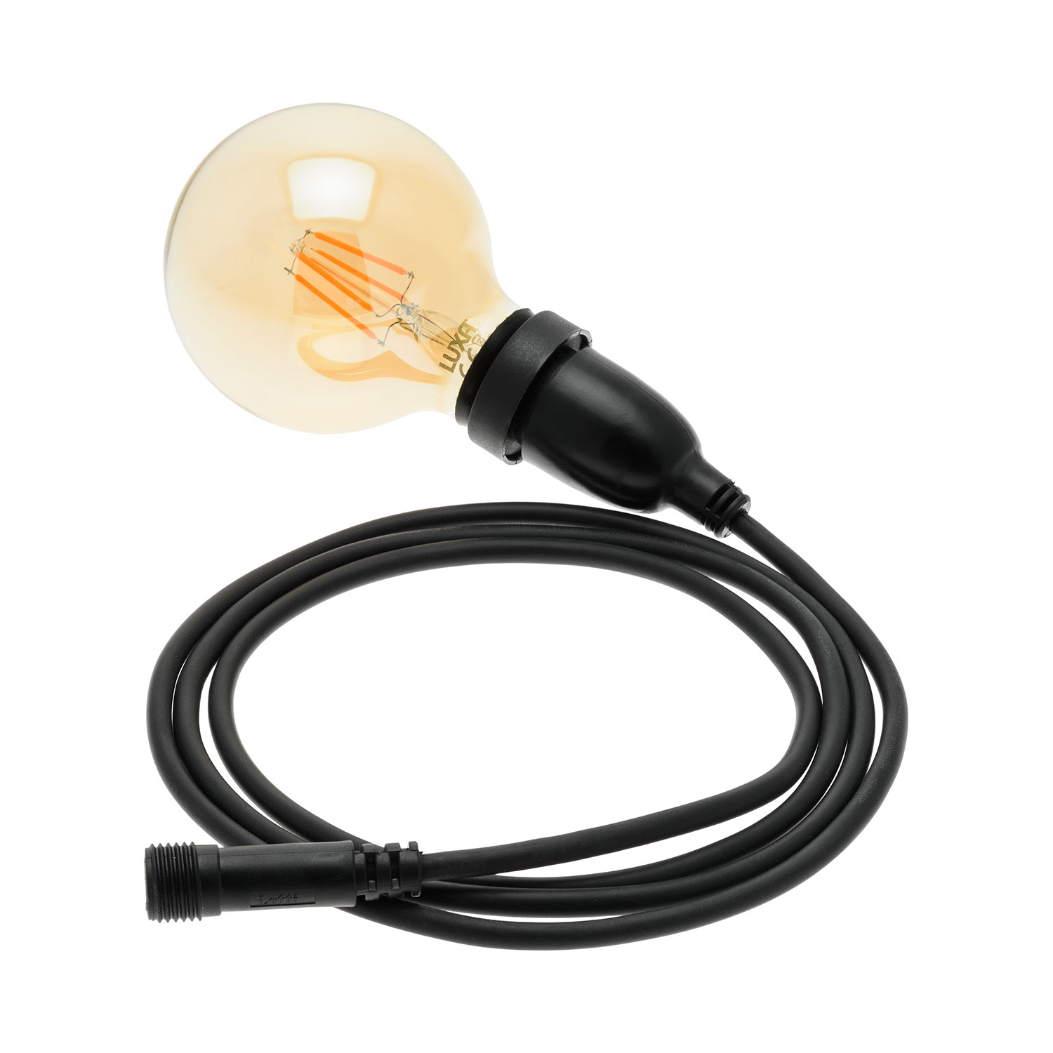 Lampadina da 4 Watt globo Ø 95 mm a sospensione, 4 metri di cavo nero 1 Lampadina da 4 Watt globo Ø 95 mm a sospensione, 4 metri di cavo nero 1