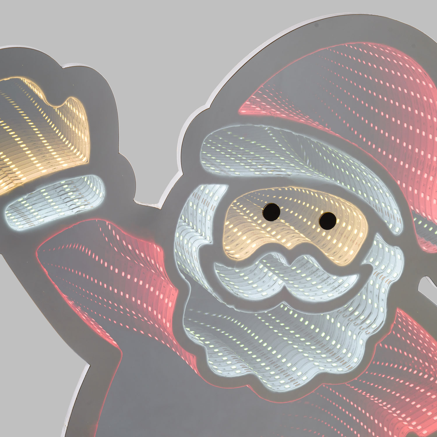 LED-Weihnachtsmann Infinity Mirror beidseitig, h 74 cm, multicolor LEDs 3 LED-Weihnachtsmann Infinity Mirror beidseitig, h 74 cm, multicolor LEDs 3