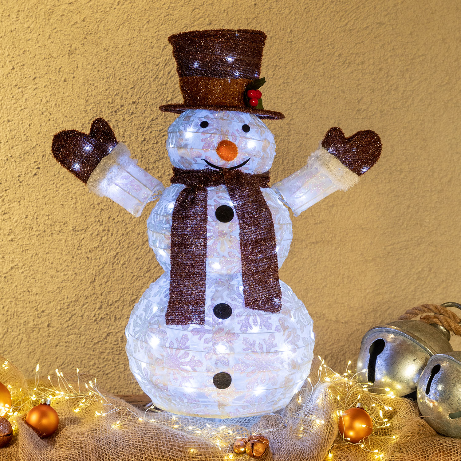 Faltbarer Schneemann, h. 60 cm, aus Kunststoff Faltbarer Schneemann, h. 60 cm, aus Kunststoff