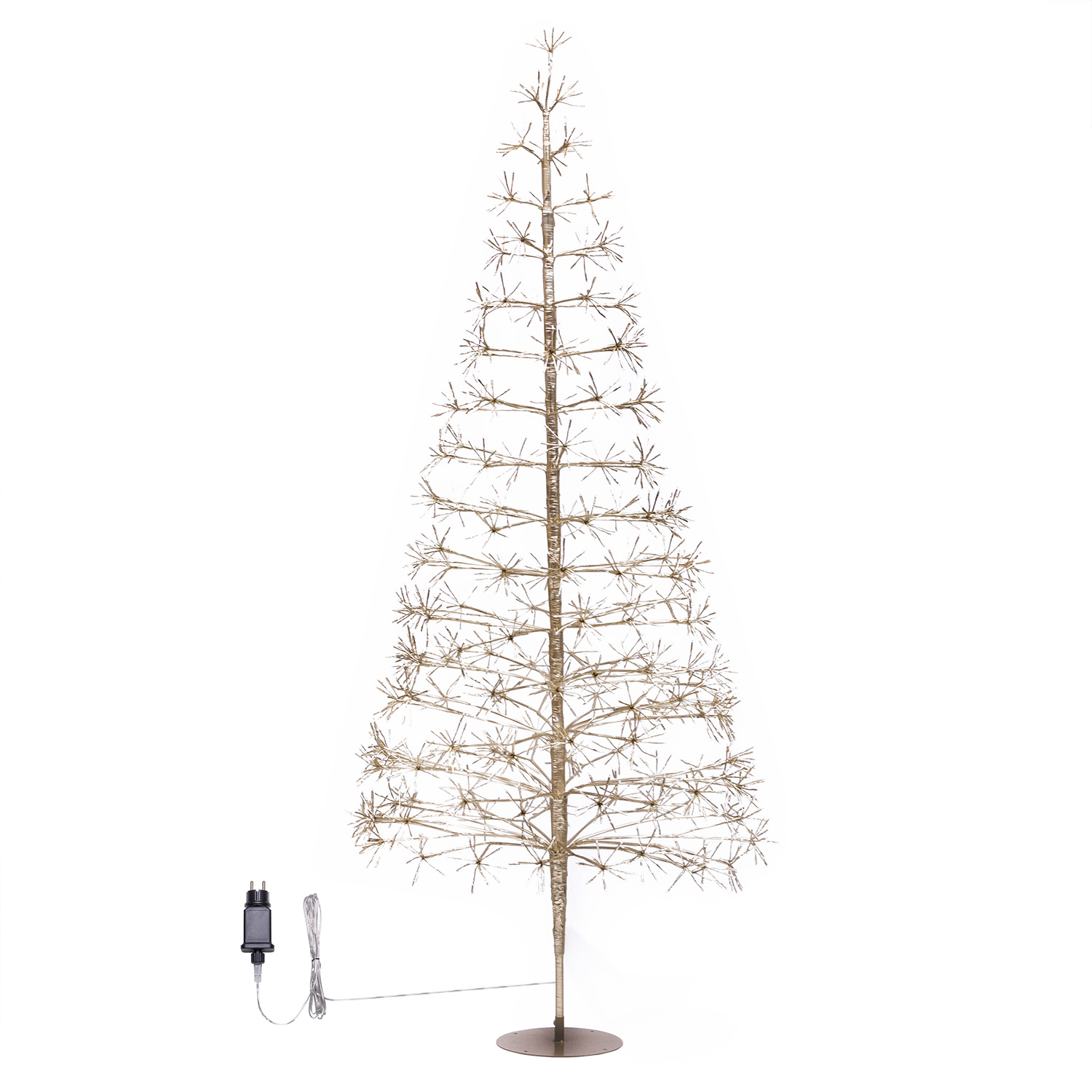 Albero Conico Champagne, h 2,4 m, 1550 led bianco caldo 6