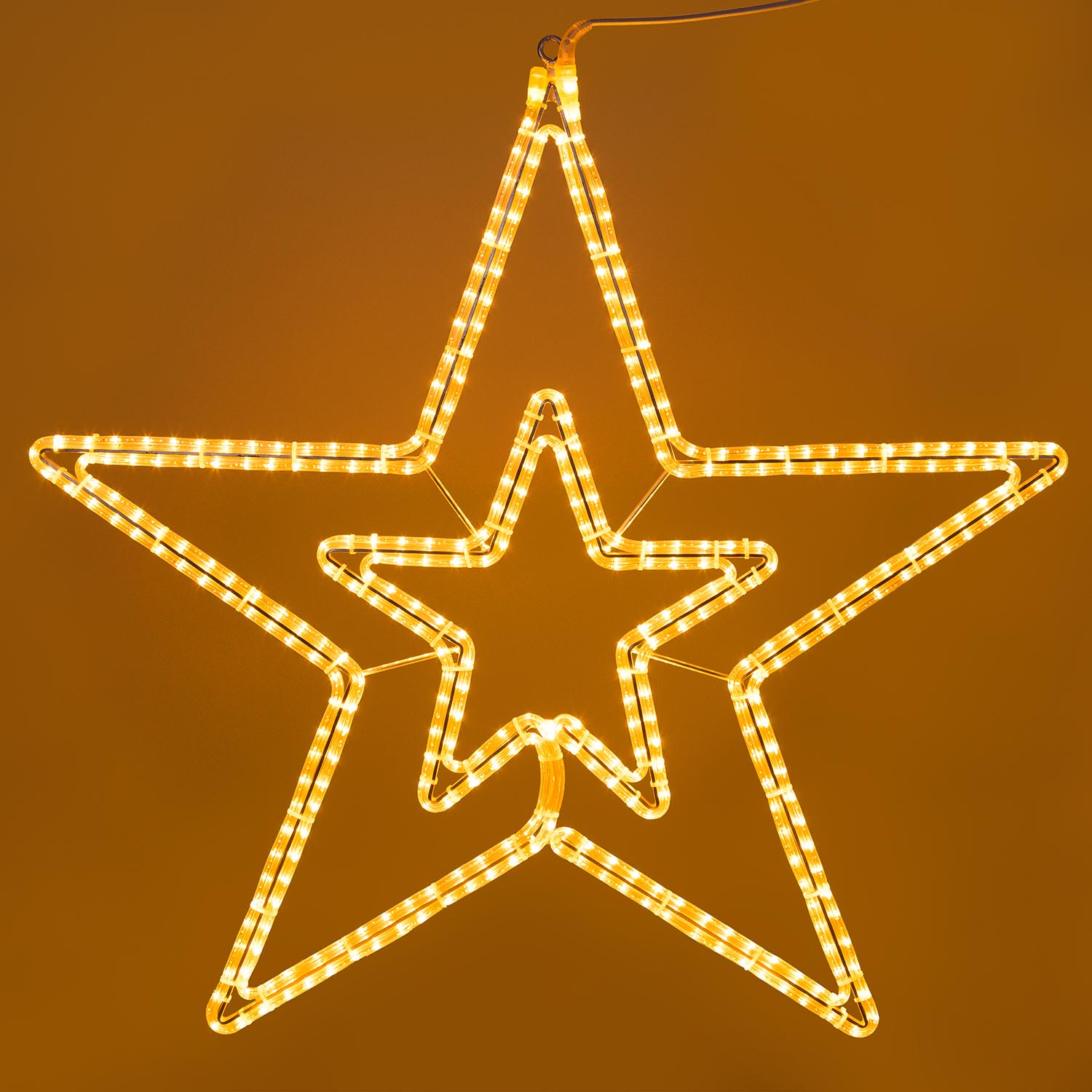 Estrella de manguera luminosa, 100 x h 105 cm, 374 led blanco cálido Estrella de manguera luminosa, 100 x h 105 cm, 374 led blanco cálido