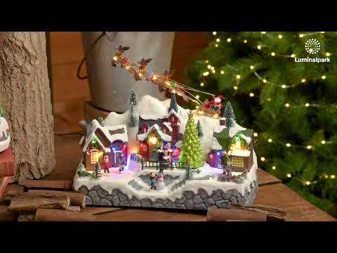 Weihnachtsdorf, Landschaft, Weihnachtsmann und Schlittschuhläufern, Weihnachtslieder 2 Weihnachtsdorf, Landschaft, Weihnachtsmann und Schlittschuhläufern, Weihnachtslieder 2