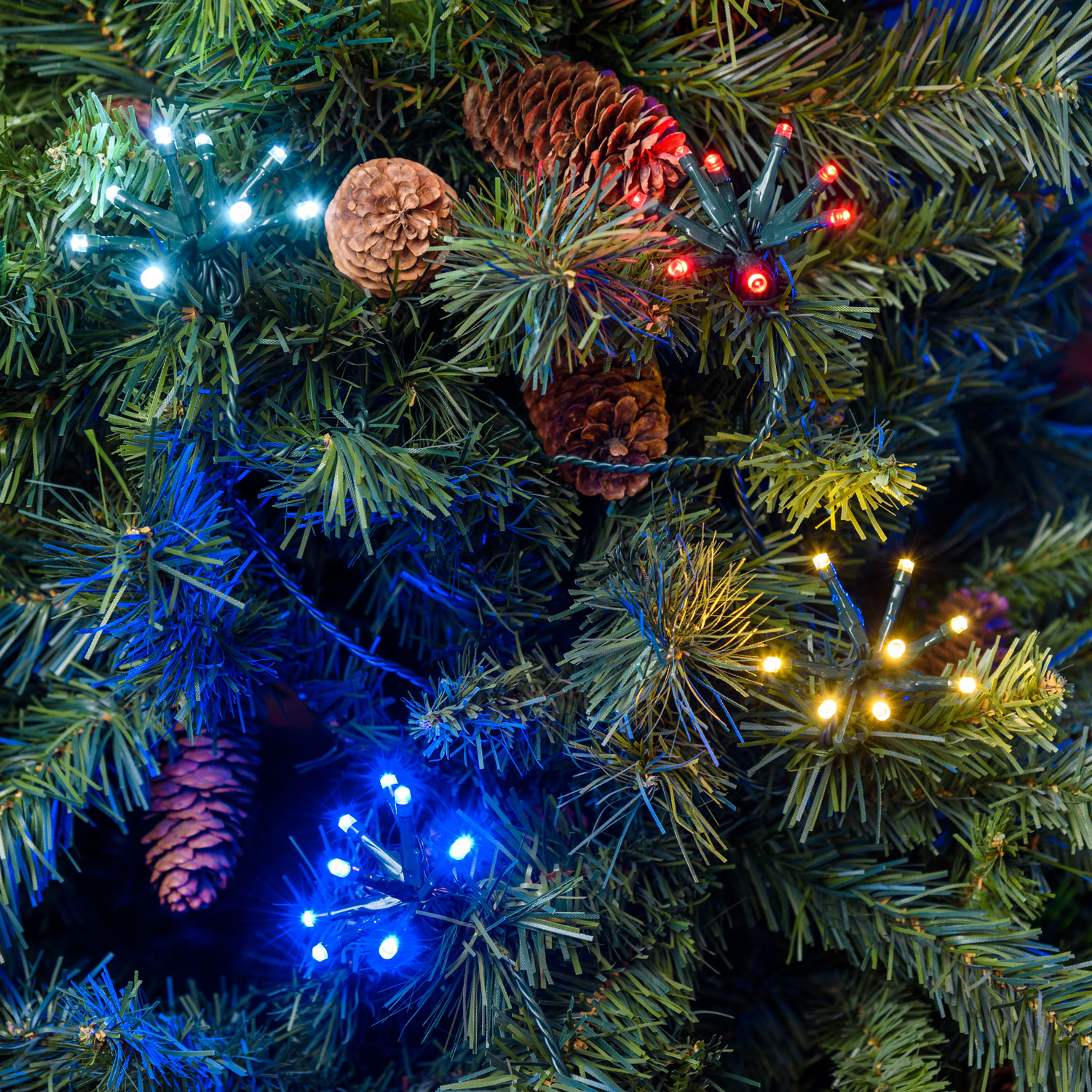 Catena Bunch 40 ciuffi luminosi da 8 led multicolor, 16 m Catena Bunch 40 ciuffi luminosi da 8 led multicolor, 16 m