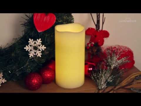 Bougie ivoire h 20 cm, led blanc chaud 2 Bougie ivoire h 20 cm, led blanc chaud 2